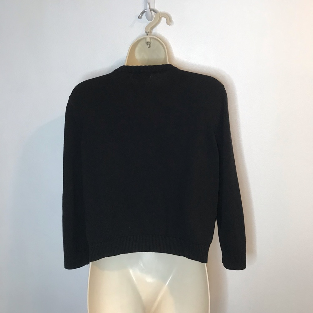 Charter Club XL Black, White Embroidered Sweater - Picture 6 of 9